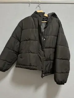 ショート丈 フード付き フェイク ダウンジャケット