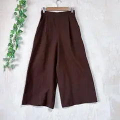 a1808美品ナチュラルビューティーベーシック ワイドパンツ XS ブラウン