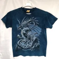 ザ・マウンテン ドラゴン ドクロ 稲妻 タイダイ染め Tシャツ M 古着