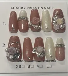 ♡現品♡オーダー♡春ネイル　ピンクホワイト　入学式　ちゅるん