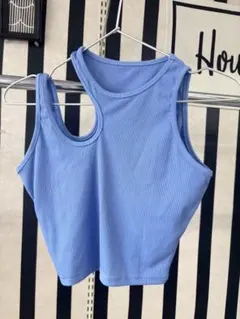 SHEIN カットオフタンクトップ　ブルー　Sサイズのサムネイル