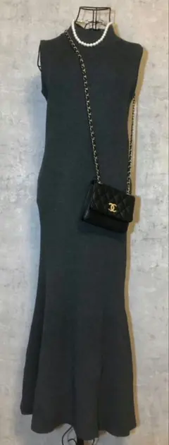 earth music&ecology リブニットマーメイドワンピース ノースリ