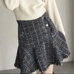 LILY BROWN ツイードフレアミニスカート　1サイズ