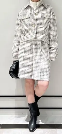 グレースコンチネンタルチェックツィードハーフパンツタグ付きのサムネイル