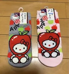 【新品・未使用】ハローキティ ご当地キティ 靴下 りんご 2足セット
