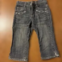 150 キッズ 刺繍入り ハーフパンツ デニム