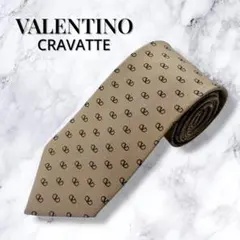 【新品】VALENTINO ヴァレンティノ ネクタイ シルク 総柄 ベージュ系