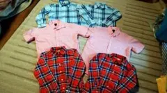 男の子のチェック柄のペアシャツまとめ売り