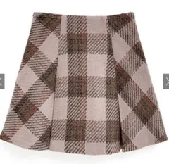 インパン裏地付きツイードチェックミニスカート[tu1441]