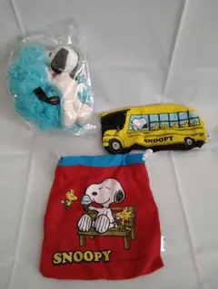 スヌーピー　ボディスポンジ＆ポーチ　3点セット