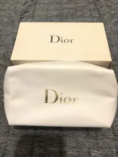 クリスチャン・ディオール 化粧ポーチ ホワイトラメ