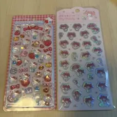ボンボンドロップシール　キティ　ぷくっとシールマイメロディ　2枚セット