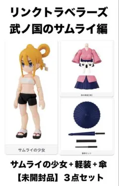 【未開封】サムライの少女+和の軽装+番傘　３点セット