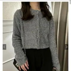 GRL ラメシャギーニットショート丈カーディガン[an1634]