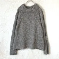 ジョルジュレッシュ／ニット セーター M ハイネック ウール混 グレー 金銀