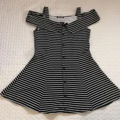 ANAP アナップ　ボーダー柄 オフショルダー ミニワンピース