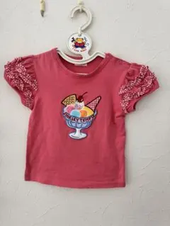 Shirley Temple アイスクリーム刺繍 Tシャツ ピンクのサムネイル