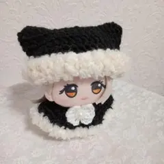 ちびぐるみ ぬい服 帽子 ケープ セット ブラック