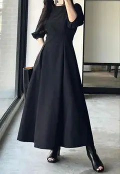 nairo（ナイロ）【タグ付き】クルーネックヘップバーンワンピース