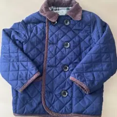 ネイビー キルティング中綿コート