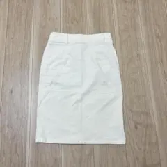 スピックアンドスパン スカート タイト 白 綿 ひざ丈 普段着 カジュアル 無地