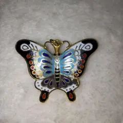 ヴィンテージ 七宝焼 蝶のブローチ