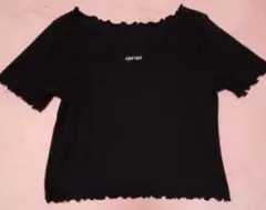 OLIVEdesOLIVEブラックテレコ半袖Tシャツのサムネイル