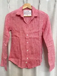 Frank & Eileen 長袖リネンシャツ レッド XXSのサムネイル