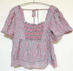 OLD NAVY ストライプ スモックトップ Sサイズ