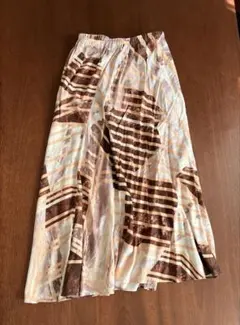 DES　PRES　デプレ　柄スカートブラウン・ピンク　36　美品