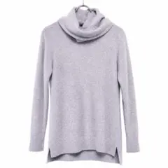 カシミヤ100% L.L.Bean オフタートル長袖ニット オールカシミヤ 灰色