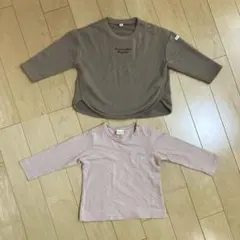 トレーナー 長袖 カットソー 90 95 モカ ピンク