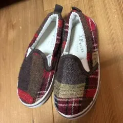 YF KICKS キッズスニーカー スリッポン チェック柄