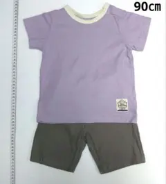 綿100% 半袖パジャマ 上下セット 90cm パープルのサムネイル