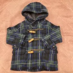 フリースジャケット 青緑 チェック柄 90