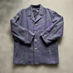 新品　テーラードジャケット 紫と緑の幾何学模様