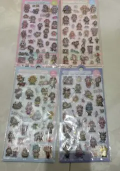 4枚セット　ラブブ LABUBU ボンボンドロップシール 3D 立体