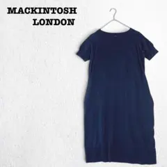 DE1086【マッキントッシュロンドン】ワンピース【38】ひざ丈 リネン混