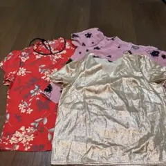 花柄半袖トップス3点セット