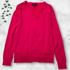 【最高級】バナナリパブリック メリノウール100% Vネックニット ピンク XS