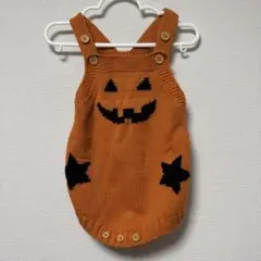 ハロウィン　コスチューム　パンプキン　ロンパース 74 かぼちゃ　仮装