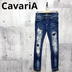CavariA キャバリア ダメージスキニーデニム スキニージーンズ 44のサムネイル