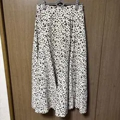 Lサイズ レオパード柄 ロングフレアスカート マキシ丈 ライトオン