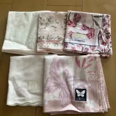 新品　花柄 蝶柄 ハンカチセット　5枚組