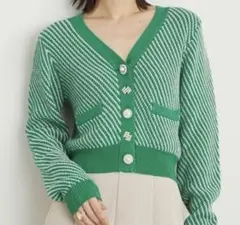 ビジュー釦ニットカーディガン