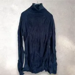 J.J. Basics Sブラック タートルネック セーター ニット リブニット