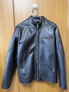 メンズ シングルライダースジャケット ブラックのサムネイル