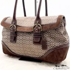COACHコーチ ソーホー シグネチャー トートバッグ スエード 1204 