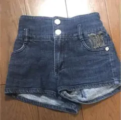JEWELUNAデニム ハイウエスト ショートパンツ 140cm 150cm
