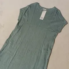 GU リブニットワンピース　ノースリーブZ+Eロングワンピース　マキシ丈　新品